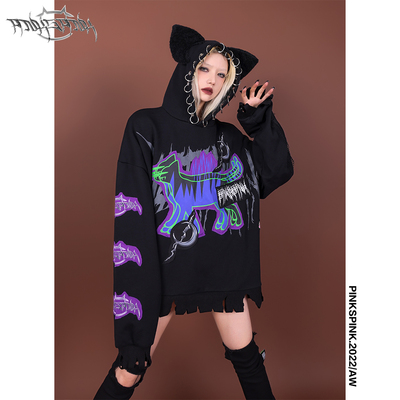 PINKSPINK原创猫耳贴布朋克卫衣