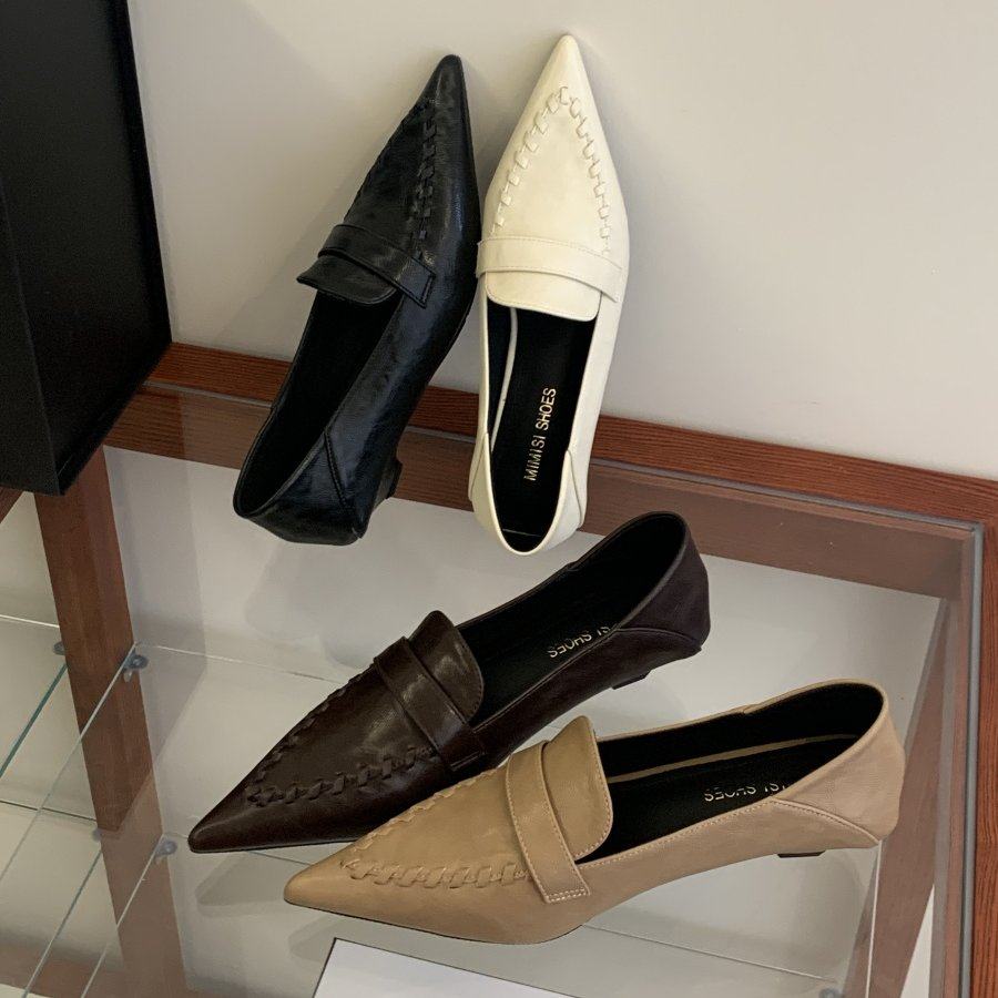 韩版尖头乐福鞋女低跟浅口豆豆鞋日常百搭单鞋,女鞋,乐福鞋（豆豆鞋）,淘宝优惠券,粉丝福利购,淘宝优惠卷