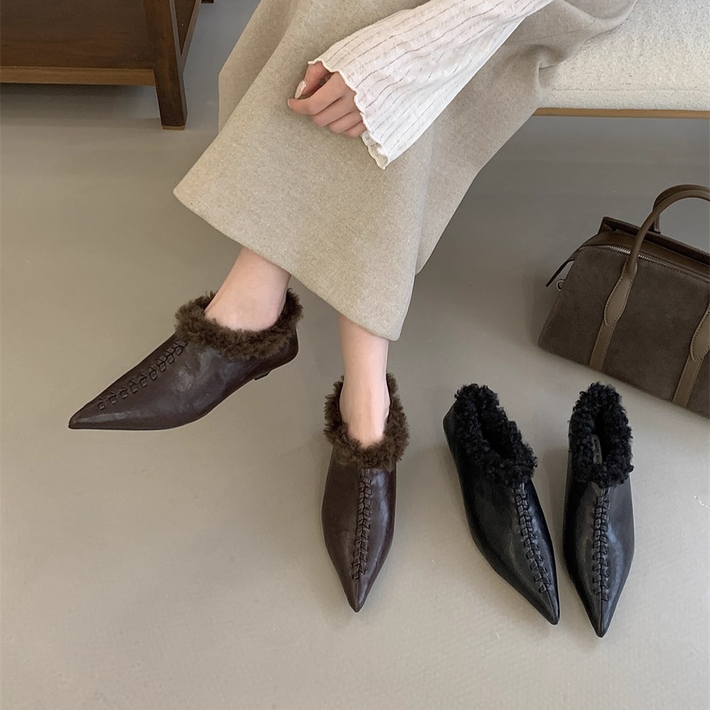 加绒毛毛鞋女2025秋冬新