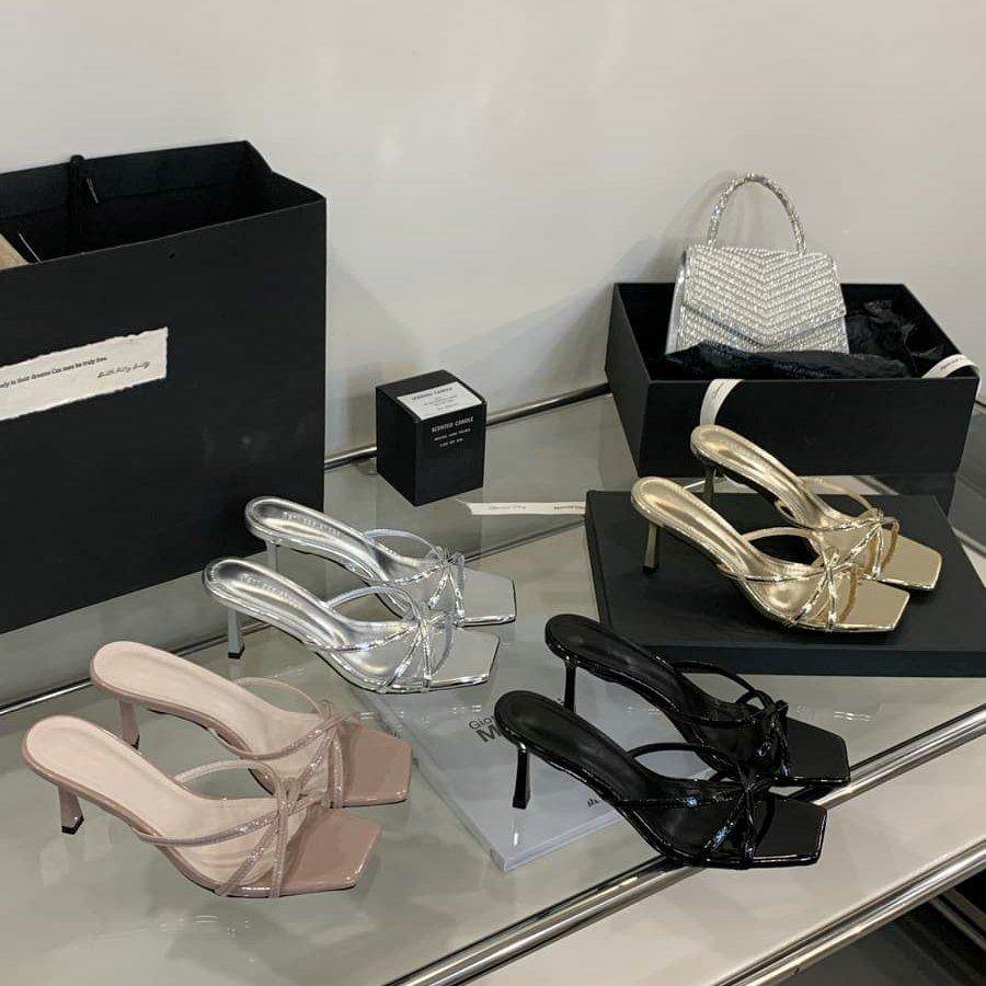 法式名媛风方头露趾一字拖鞋女细跟高跟外穿增高凉拖,女鞋,一字拖,淘宝优惠券,粉丝福利购,淘宝优惠卷