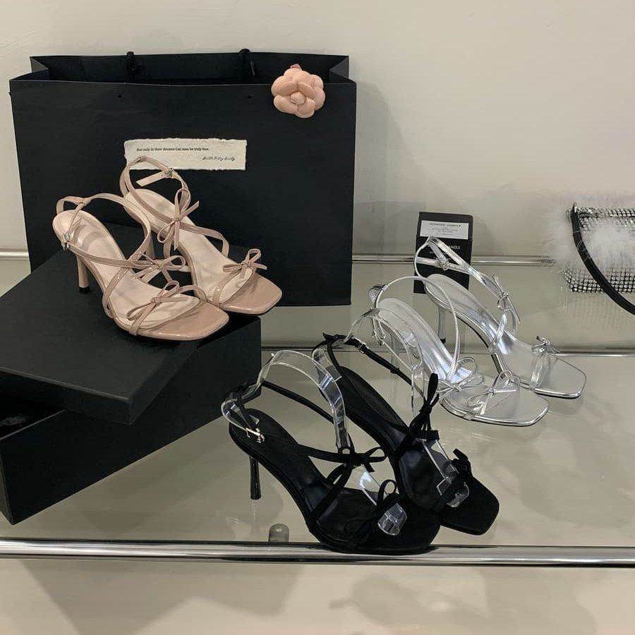 法式蝴蝶结一字带凉鞋女高跟细跟露趾配裙子仙女鞋夏季新款,女鞋,一字带凉鞋,淘宝优惠券,粉丝福利购,淘宝优惠卷