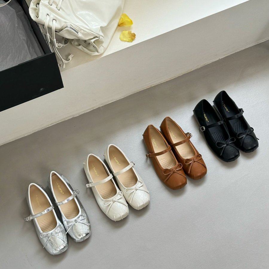 法式芭蕾玛丽珍鞋女蝴蝶结一字带浅口平底单鞋配裙子温柔风,女鞋,玛丽珍鞋,淘宝优惠券,粉丝福利购,淘宝优惠卷