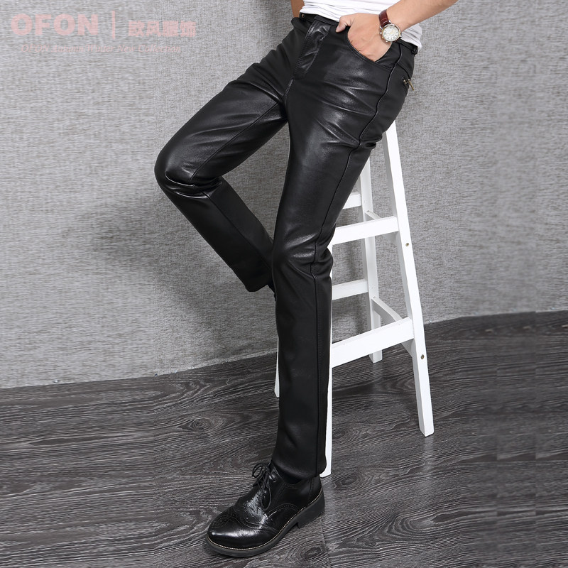 秋冬海宁真皮皮裤男士摩托机车修身防风保暖山羊皮皮裤真皮长裤子在类目 男装, 皮裤中 - 来自Buy2taobao.com提供专业的淘宝代购服务