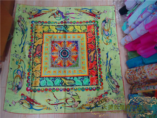 敦煌壁画丝巾加大真丝飞天方巾经典壁画真丝披肩敦煌纪念包邮