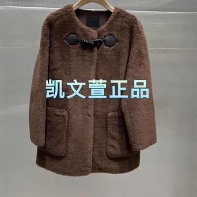 MBD4COT013-3699现货上新2024冬款专柜正品翻毛圆领宽松外套