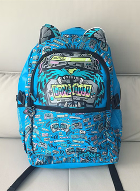 澳洲Smigle书包1-6年级学生大容量背包蓝色老虎GAME儿童双肩包