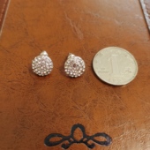 超闪满钻圆球耳钉耳饰质感轻奢时尚 气质高级小众日常简约百搭A128