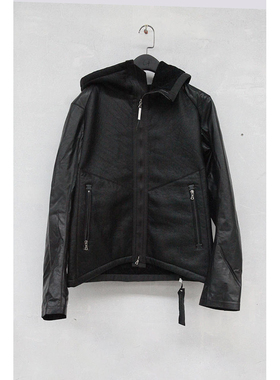 50%OFF isaac sellam 修身拉链连帽小牛皮夹克 质感 实穿性强