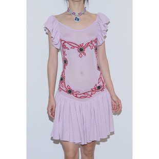 NAN 宝石提花连衣裙 KNITS