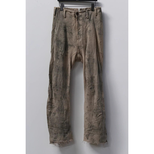 人体结构艾蒿染色直身麻休闲裤 Tai 法国 Peng 60%OFF