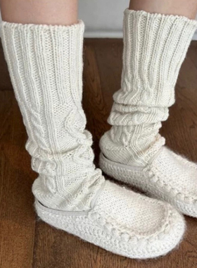 SWAYING 粗支绞花手工长袜