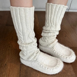 SWAYING 粗支绞花手工长袜