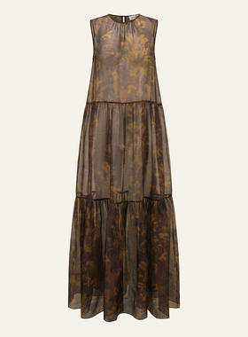 INTO THE EAST 26春夏 茛苕油彩塔状无袖连衣裙