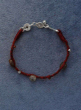 SALE E PEPE 纯银古铜发晶红绳手链