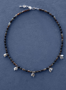 SALE E PEPE 纯银黑云母葡萄串项链