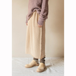 Daniel Andresen 驼绒 带口袋和腰带半身裙 比利时手工