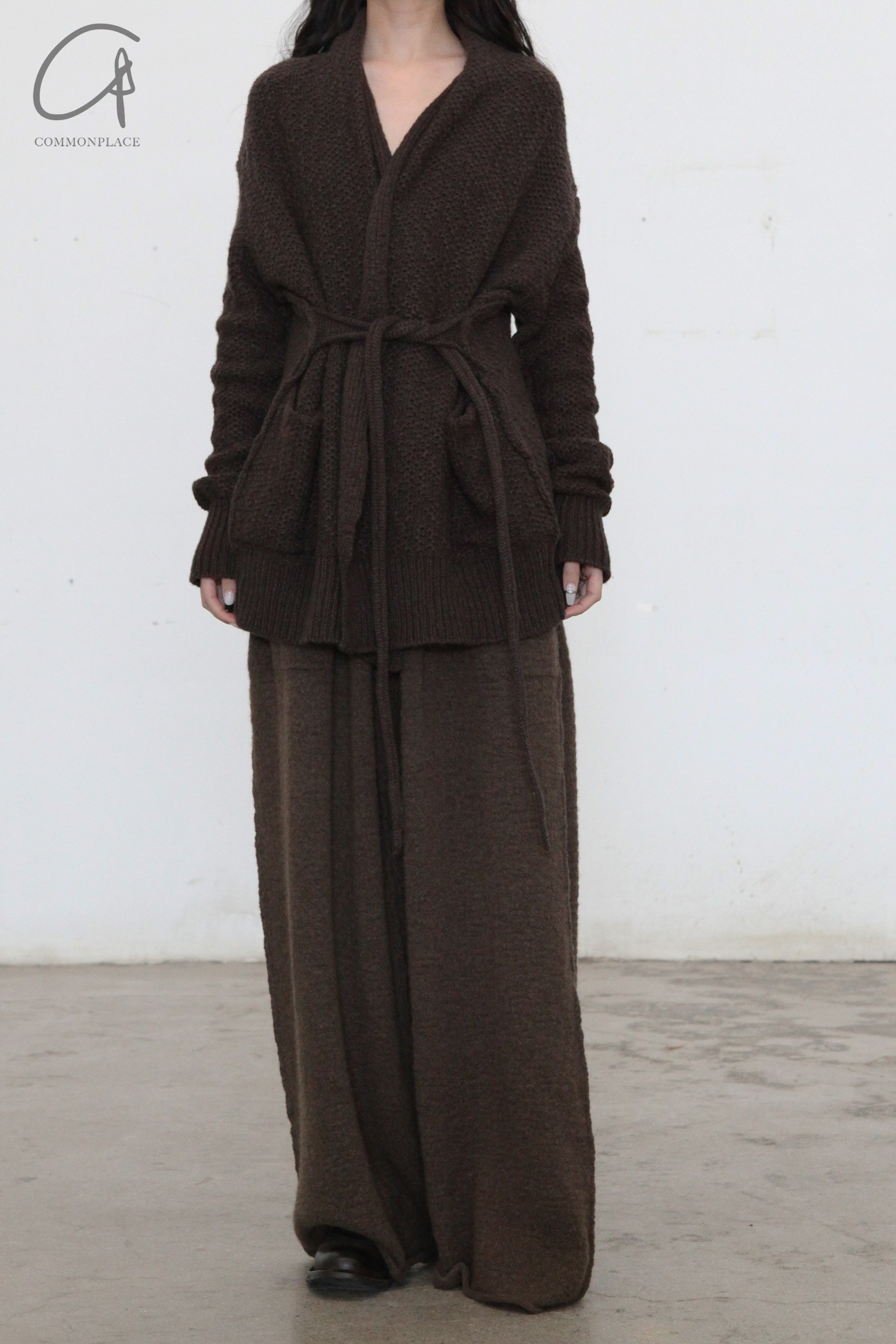 牦牛绒针织口袋半身裙比利时手工