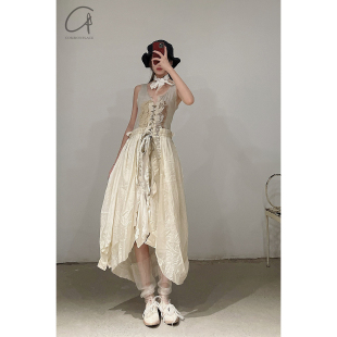 复古丝绸纯棉拼接连衣裙 J.M.Ribot 工匠 ARCHIVIO 40%OFF