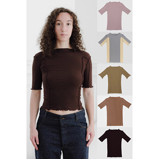 BASERANGE OMATO 3/4木耳边罗纹棉T恤  葡萄牙 Common Place