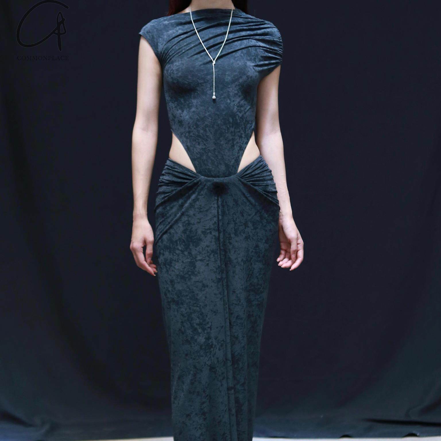 OUDE WAAG 丝绒抽褶上衣