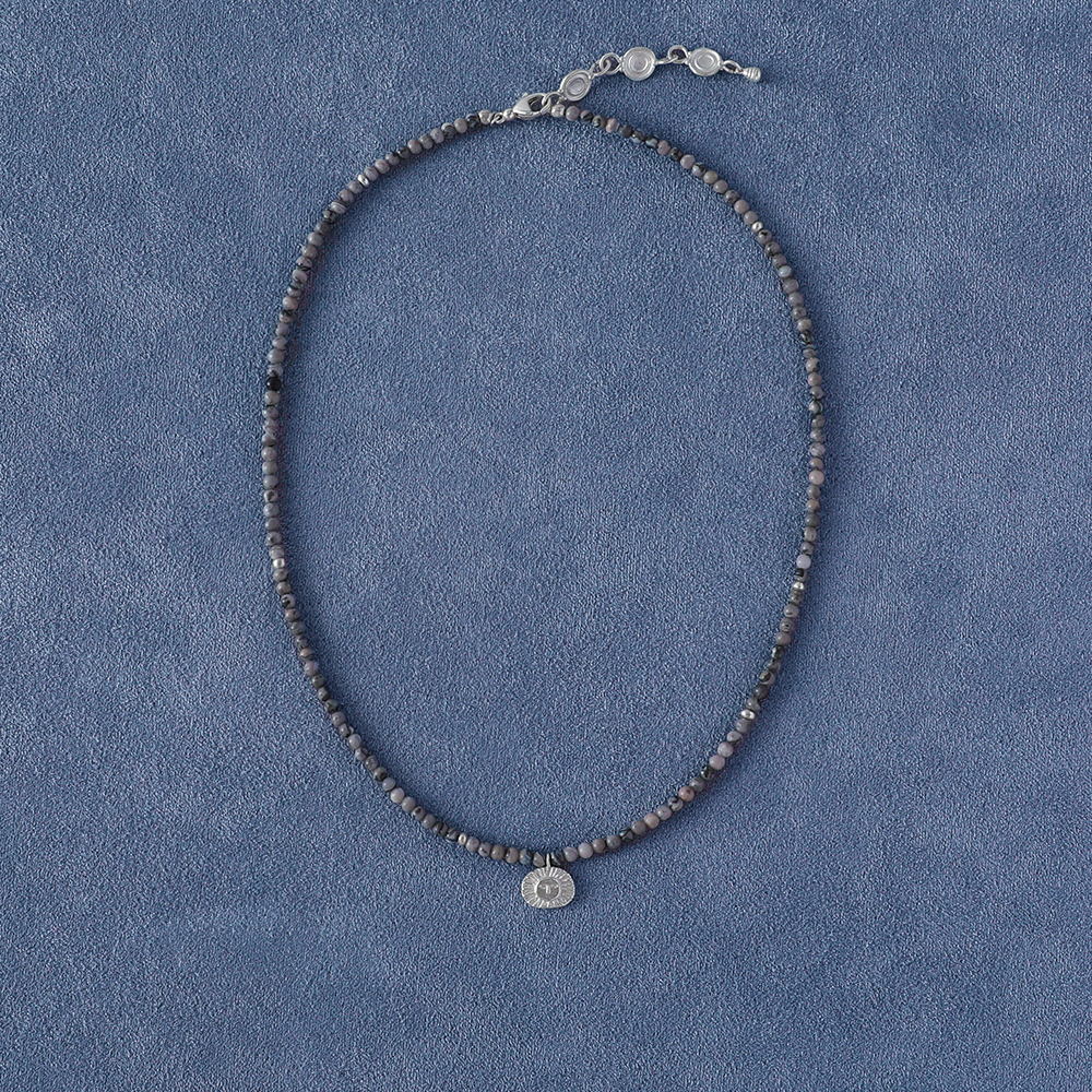 SALE E PEPE 纯银地图石小海神串珠项链