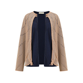 SWAYING 25秋冬 扭结假两件羊绒上衣