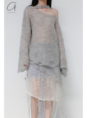 70%OFF NAN KNITS  不规则马海毛半裙（附内搭）