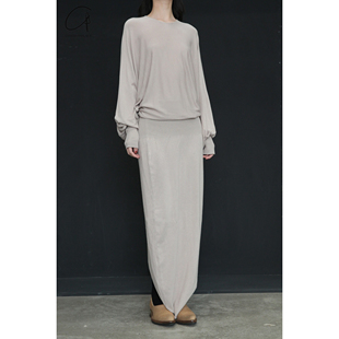 40%OFF SWAYING  蝙蝠袖后开叉连衣裙