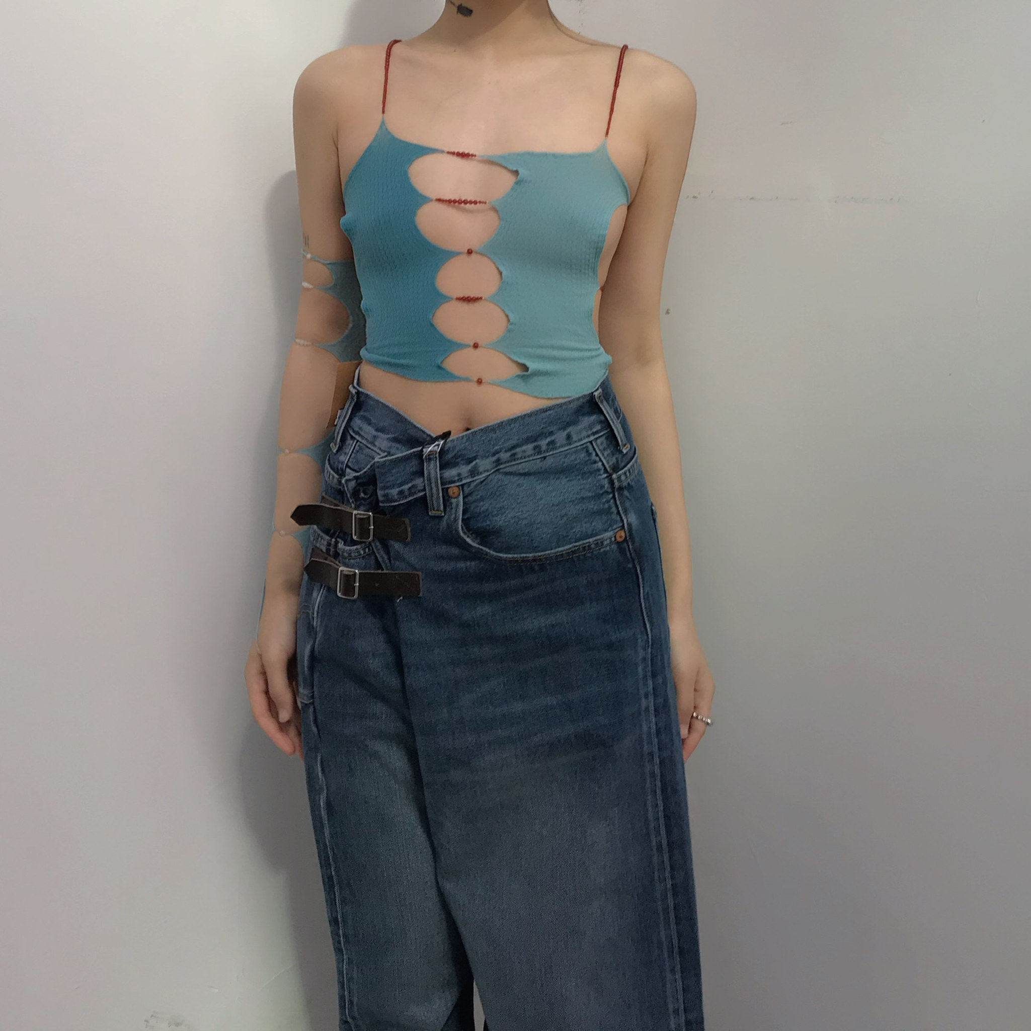 珍珠链接吊带ruizhou背心