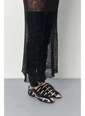 Miista 25秋冬 Edyta 奶油黑色运动鞋