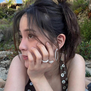 纯银人脸图章戒指 PEPE SALE