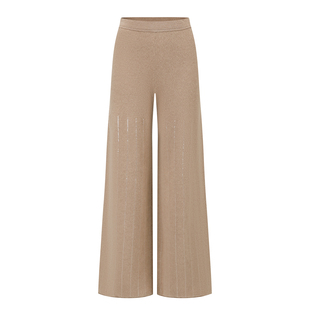 SWAYING 25秋冬 珠片绣羊绒直筒裤