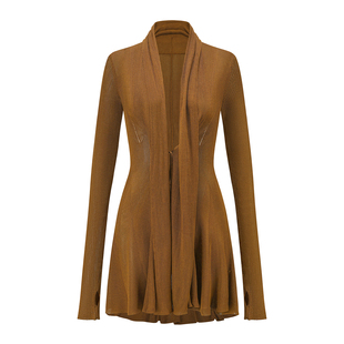 鱼尾摆曲线螺纹针织开衫 26早春 WAAG OUDE