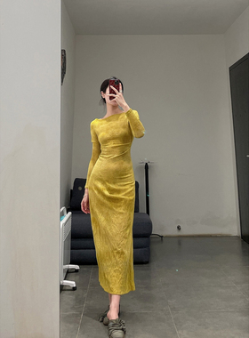 50%OFF a research of elapsing黄色植染连衣裙