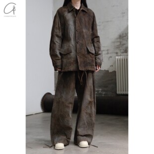 XUE JIFEI 打蜡抽绳工作夹克 AVIVA 40%OFF