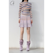 KNITS 70%OFF NAN 斜肩抽褶彩点上衣