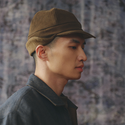 40%OFF AVIVA JIFEI XUE 深橄榄色棉刷背登山帽