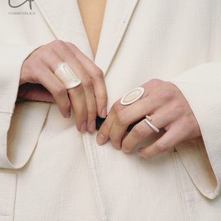 玛瑙恒星戒指 ACETO 黑曜石 commonplace买手店 S925纯银 OLIO