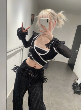 70%OFF WINDOWSEN 网眼系带上衣