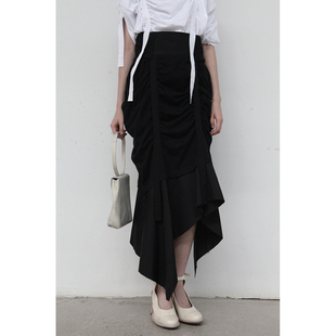 多层褶皱抽绳半身裙 法国手工 70%OFF Aganovich