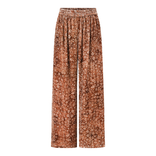 INTO THE EAST 25秋冬 棕调繁花丝绒直筒裤