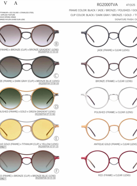 Rigards X TVA 联名 RG2000TVA 不锈钢+纯钛合金925银太阳镜系列