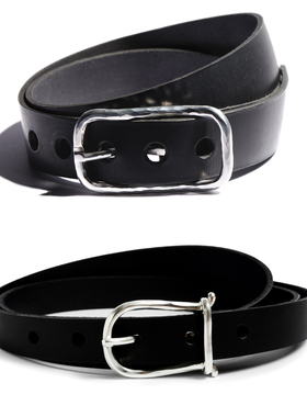 WERKSTATT MUNCHEN 925银 锤击牛皮腰带系列合集 德国高程度手工