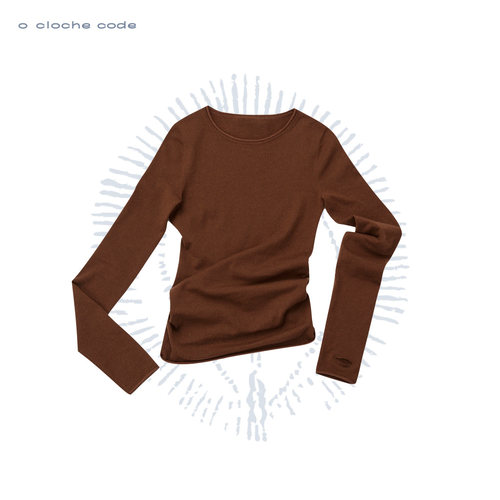 o cloche code 羊毛针织卷边长袖