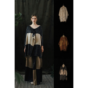 Mutedance 拼接宽松抽绳V领上衣系列