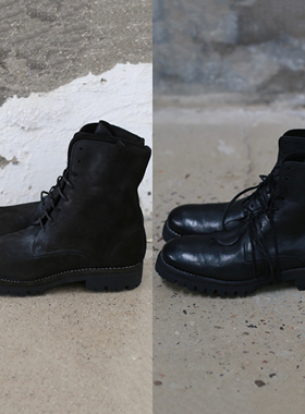 GUIDI 马皮全粒面衬里系带靴 795V 意大利