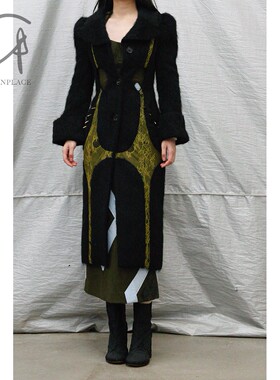 80%OFF Louis Shengtao Chen 山羊毛拼蕾丝星星贵妇大衣毛呢外套