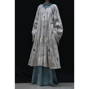 Mutedance 宽松花染系扣夹棉外套