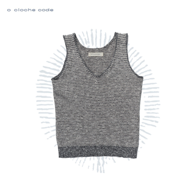 o cloche code 26SS 条纹v领背心