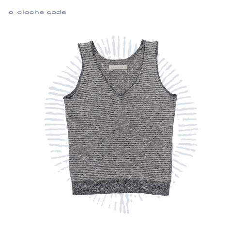 o cloche code 26SS 条纹v领背心
